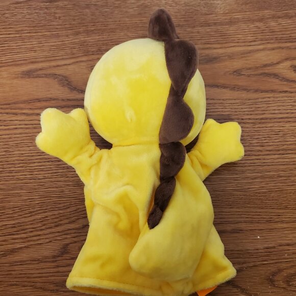 Plush Yellow Dinosaur 9" Tall Hand Puppet by VIP Kid - Picture 3 of 6